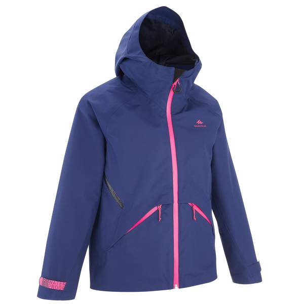 Ветровка водонепроницаемая детская сине-розовая MH550 Quechua