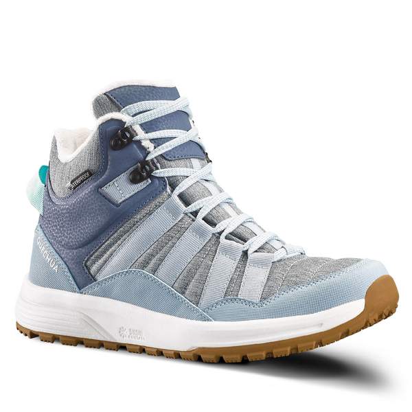 Ботинки для походов водонепроницаемые средние женские голубые SH100 Х-WARM Quechua